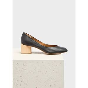 NEW COCLICO women's icy pump leather block heel in black